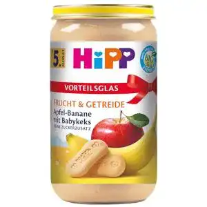 Babynahrung HiPP Apfel-Banane mit Babykeks, 6er Pack (6 x 250 g)
