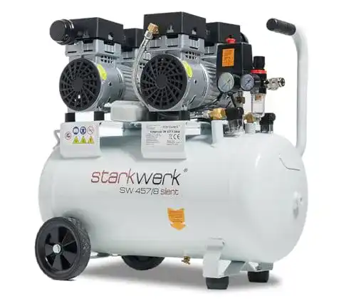 Flüsterkompressor STARKWERK 1500 Watt Leistung !69 dB! 8 Bar
