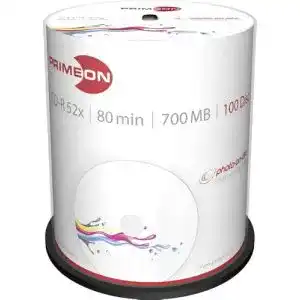 CD-R Primeon 80Min/700MB/52x Cakebox (100 Disc), weiß