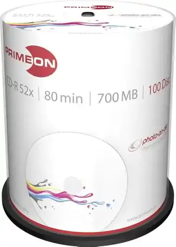 CD-R Primeon 80Min/700MB/52x Cakebox (100 Disc), weiß