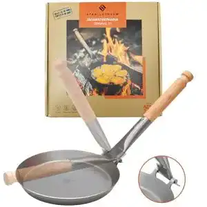 Carbonstahl-Pfanne Stabilotherm Jägerpfanne mit Holz Klappgriff
