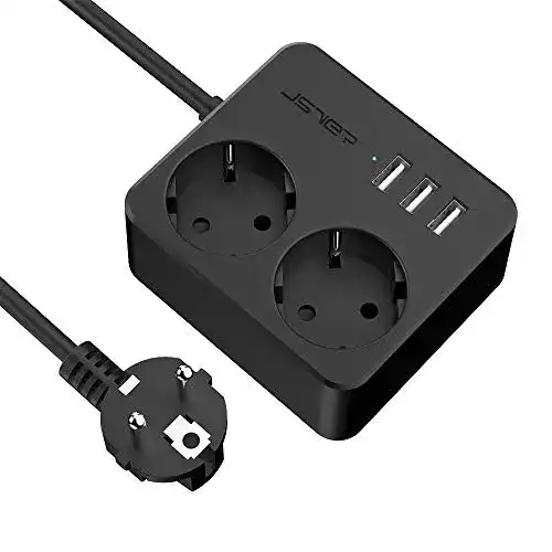 Steckdosenleiste mit USB JSVER Steckdosenleiste USB mit 2 Fach