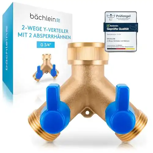 2-Wege-Verteiler Bächlein Y-Verteiler mit 2 Absperrhähnen