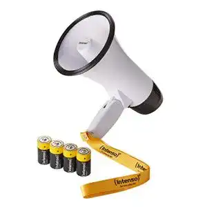 Megafon Intenso Fan- inkl. Batterien 14 X 22,5 X 14 weiß