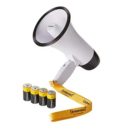 Megafon Intenso Fan- inkl. Batterien 14 X 22,5 X 14 weiß