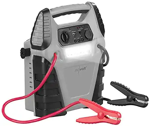 Starthilfe mit Kompressor REVOLT Auto Starter: 5in1-Starthilfe