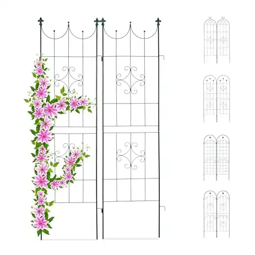 Rankgitter (Metall) Relaxdays Rankgitter 2er Set, Metall, 180 x 50 cm