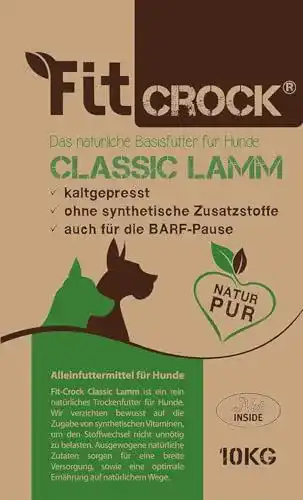 Kaltgepresstes Hundefutter cdVet Fit-Crock Classic Lamm, 10 kg