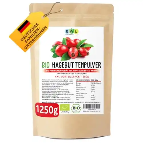 Die beste Hagebuttenpulver EWL Naturprodukte Bio Bio 1000g + 250g extra 2026 Test Bestseller Hagebuttenpulver EWL Naturprodukte Bio Bio 1000g + 250g extra