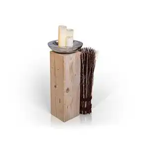 Holzsäule moebel-eins Blumensäule Fichte massiv Dekosäule Säule