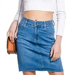 Jeansrock Van Der Rich ® Knielanger mit Elastischer Taille