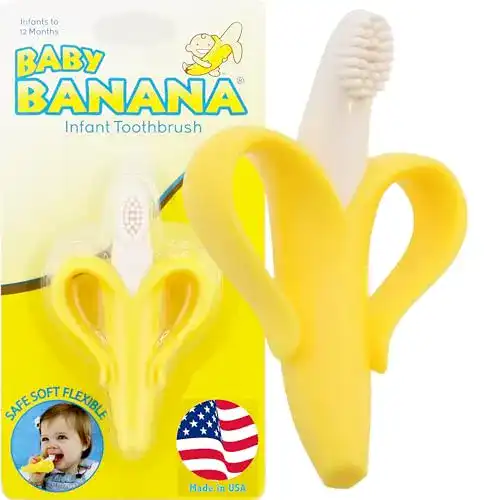 Baby-Zahnbürste BABY BANANA, Kleinkind Zahnpflege, 2-in-1