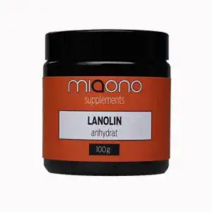 Lanolin miaono Wollfett anhydrat, wasserfrei, 100g im Glastiegel