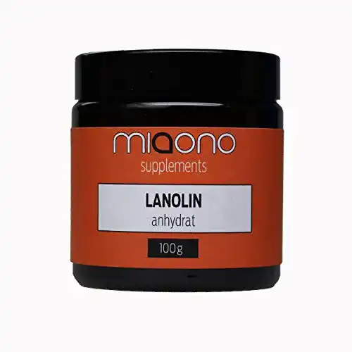 Lanolin miaono Wollfett anhydrat, wasserfrei, 100g im Glastiegel