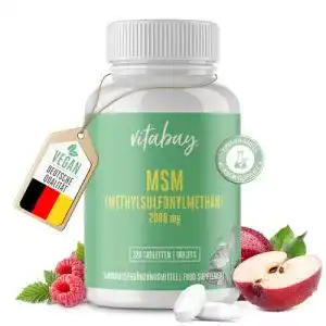 MSM-Pulver vitabay MSM 2000 mg, 120 vegane Tabletten