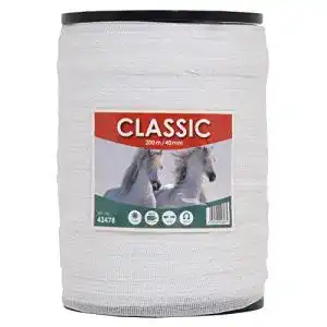 Weidezaun VOSS.farming band 40mm Classic 8 x 0,16 NIRO, weiß