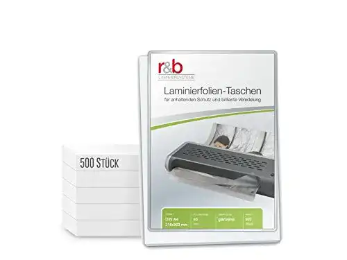 Laminierfolien R&B 500 Stück PREMIUM Qualität Heiß