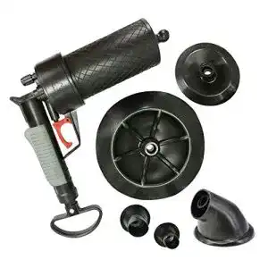 Pressluft-Rohrreiniger Saekulum Abflussreiniger + 5 Aufsätze