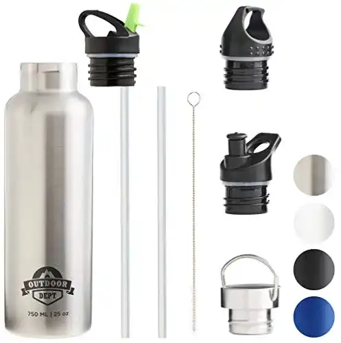 Trinkflasche mit Strohhalm OUTDOOR DEPT Isolierte Edelstahl