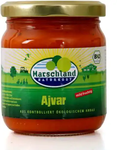 Ajvar Marschland Naturkost Bio- mild 210 ml Gl. MARSCHLAND
