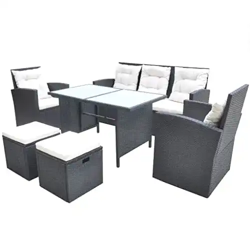 Gartenmöbel-Set vidaXL Gartenmöbel 18-TLG. Poly Rattan