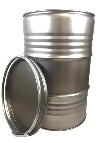 Metallfass Srm – Design 210 Liter Blechfass mit Spannring, Deckel