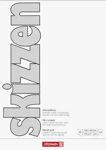 A2-Papier Brunnen 1047255 Zeichen-/Skizzenblock (A2, 190 g/m², 50