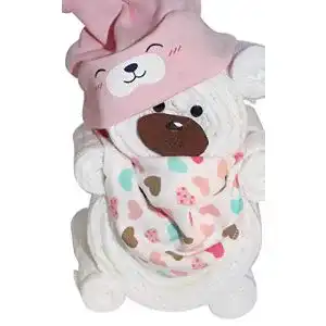 Windeltorte eyBuddy Windelgeschenk, Windelbär mit Beanie