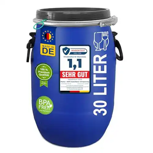 Kunststofffass plasteo 30 Liter Deckelfass, luftdicht verschließbar