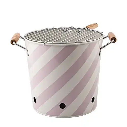 Grilleimer Bloomingville – Grill, – Stahl, Zink, Holz – D22,5xH25 cm