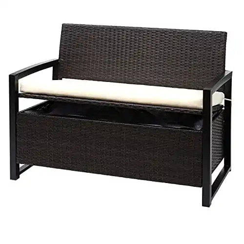 Die beste Gartenbank mit Stauraum Mendler Poly-Rattan 2er Sitzbank 2026 Test Bestseller Gartenbank mit Stauraum Mendler Poly-Rattan 2er Sitzbank