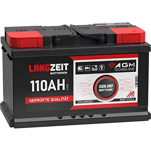 AGM-Batterie 110Ah LANGZEIT Batterien Solarbatterie 12V