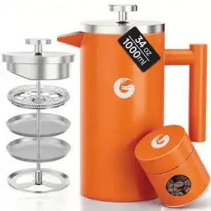 French-Press Edelstahl Coffee Gator, plus Behälter, doppelwandig