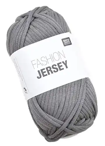 Textilgarn Rico Fashion Jersey Fb. 010 – grau, Jersey Bändchengarn