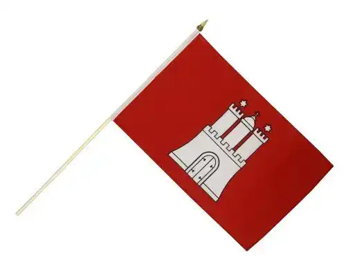 Hamburg-Flagge Flaggenfritze Stockflagge Hamburg 30 x 45 cm
