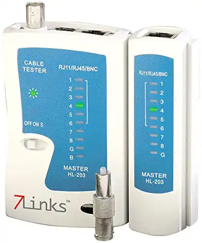 Kabeltester 7links ConnecTec Netzwerk- für RJ45-/RJ11-Kabel