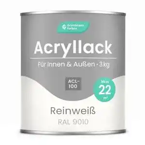 Acryllack Grundmann Farben Grundmann – 3 Kg in Reinweiss