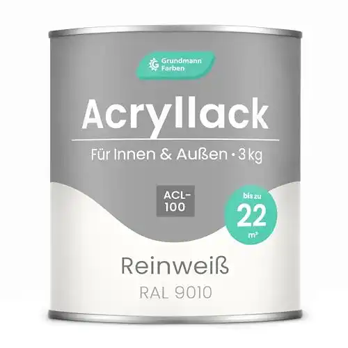 Acryllack Grundmann Farben Grundmann – 3 Kg in Reinweiss