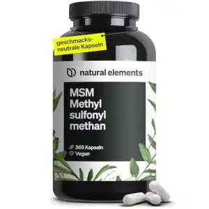 MSM-Pulver natural elements MSM Kapseln, 365 vegane Kapseln