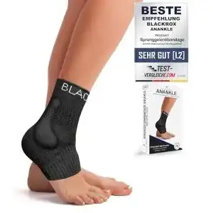 BLACKROX Sprunggelenkbandage ANANKLE mit Silikon Stütze