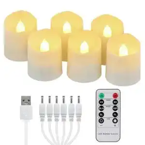 LED-Teelichter mit Fernbedienung FREEPOWER 6er Aufladbare LED