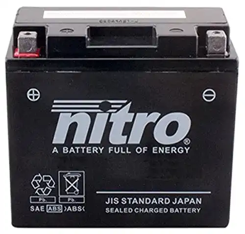 Motorradbatterie 12 V 10 Ah Nitro YT12B-4 -N, Schwarz