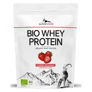 Bio-Proteinpulver AlpenPower, BIO WHEY Protein Erdbeere, 1000 g