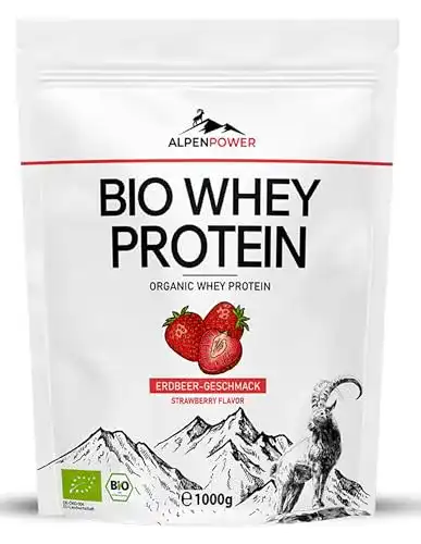 Bio-Proteinpulver AlpenPower, BIO WHEY Protein Erdbeere, 1000 g