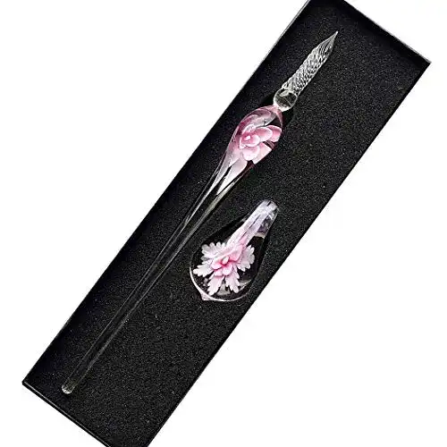 Glasfeder SIPLIV Handgefertigtes Kristallglas Intarsia Dip Pen