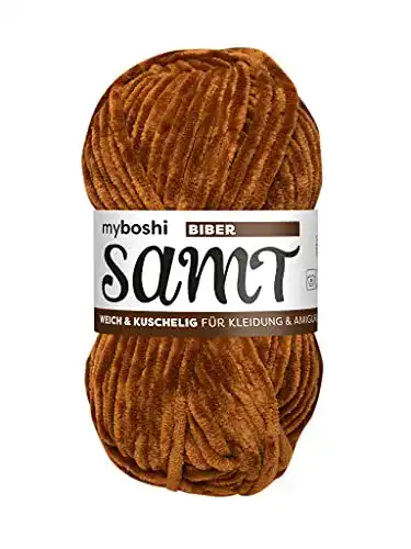 Chenille-Wolle myboshi Samt-Wolle, weich im XXL-Knäuel, 100g