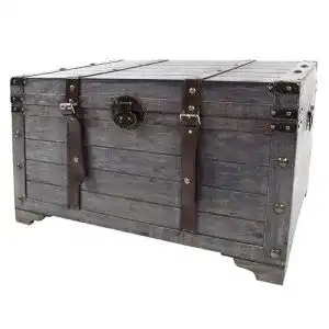 Antik-Truhe Kobolo Truhe KUBA im Schatzkistendesign