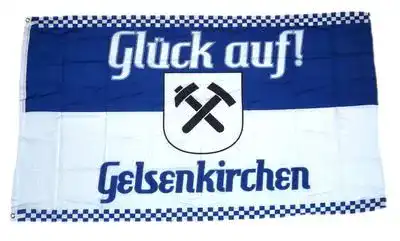 Schalke-Fahne FahnenMax Fahne Glück auf! Gelsenkirchen