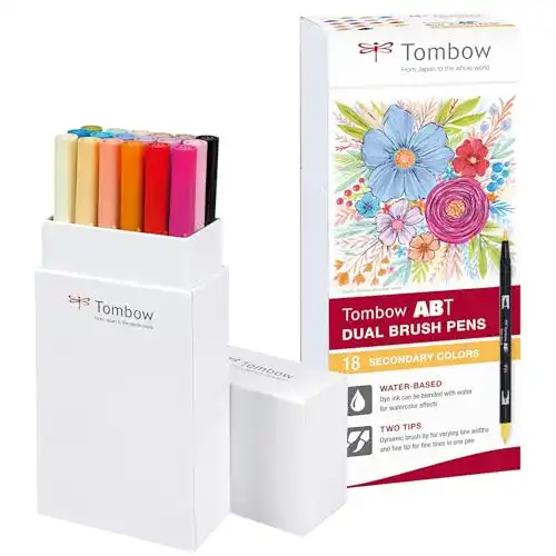Filzstifte Tombow ABT-18P-2 Fasermaler Dual Brush Stift, 18er Set