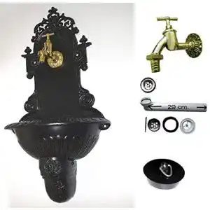 Bassena Graf von Gerlitzen Wandbrunnen Blumenampel Alu Wand Brunnen